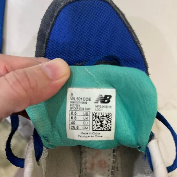 New Balance WL501COE Blue Teal Women’s Mesh Suede Sneaker Low Top Athletic - Picture 3 of 6